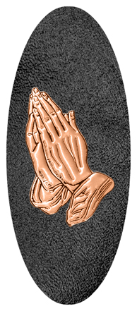 Copper Praying Hands Shimmer Black